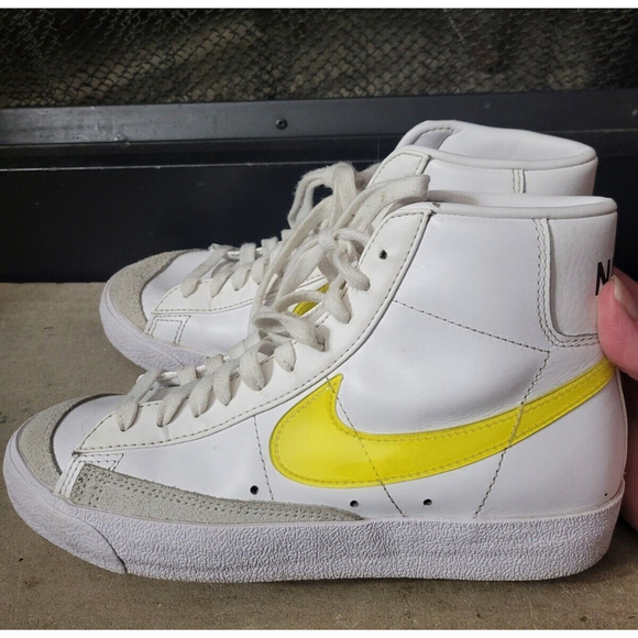Nike Shoes - Nike Blazer Mid 77 Essential Sneakers 7.5 White Opti Yellow Shoes DJ3050-101
